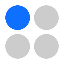 White-blue square with four circles — Aipick Zone